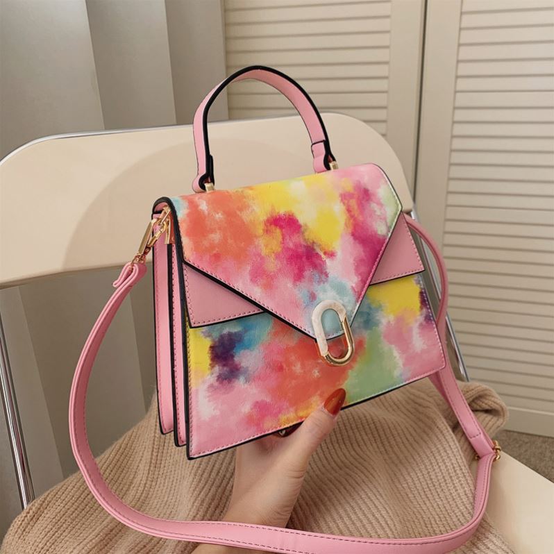 Rainbow Graffiti Tie Dye Flap  Handbags Purse Women