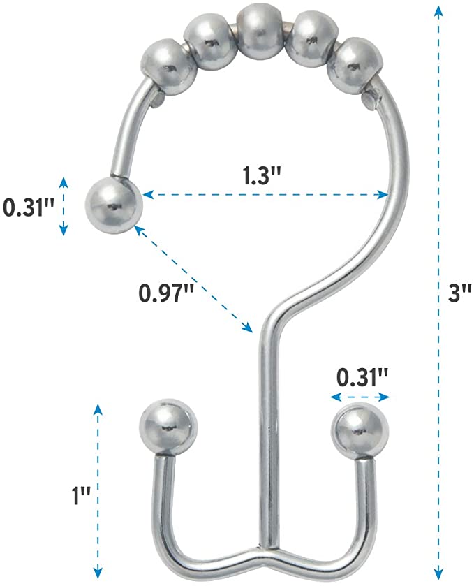 Hooks for Bathroom Shower Rods Curtains