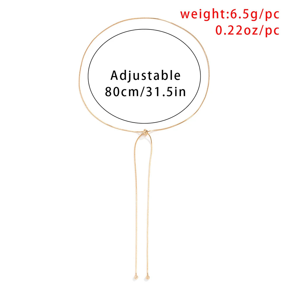 1 Pc Snake Copper Chain Choker Tassel Necklace