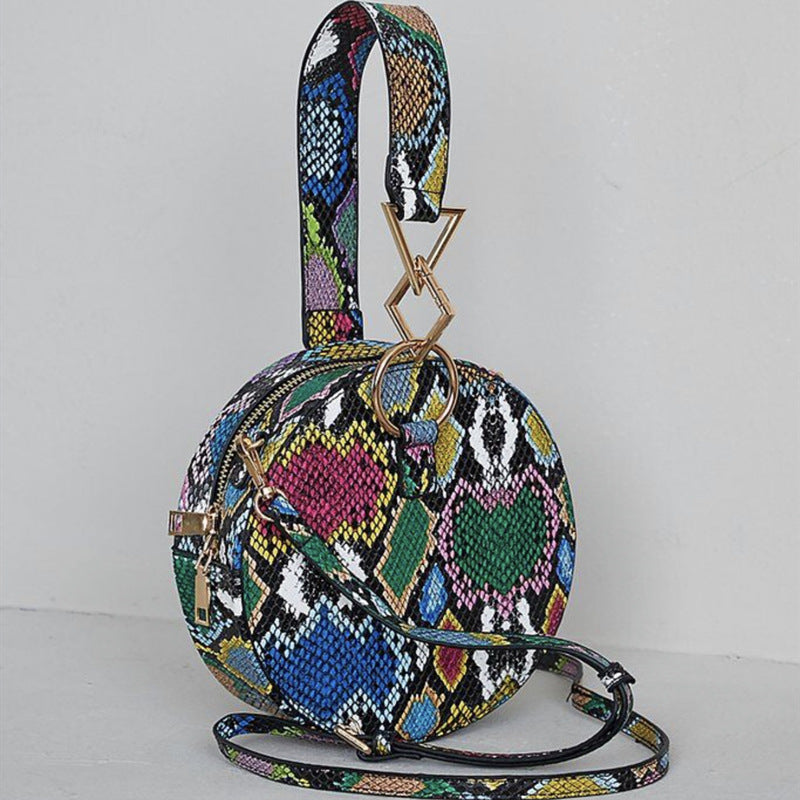 Colorful Snake Printing Purses and Sandals Set