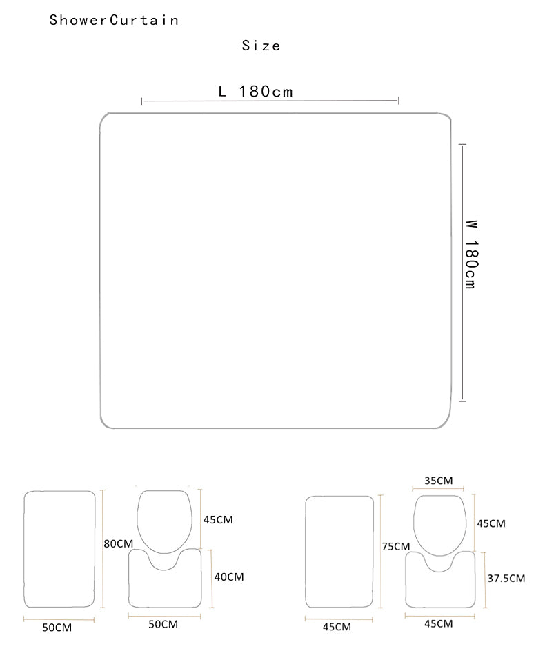 African American Customize Shower Curtain Sets 4 Pieces Bathroom Curtains