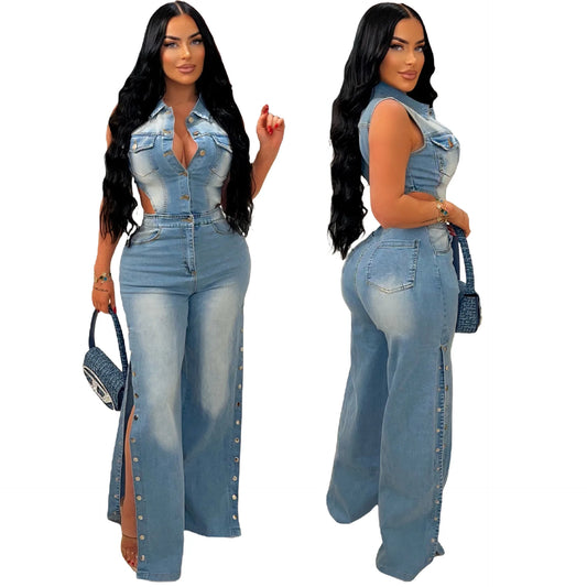 Women's Casual Straight-Leg Jumpsuits