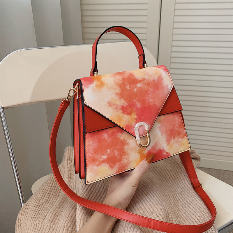 Rainbow Graffiti Tie Dye Flap  Handbags Purse Women