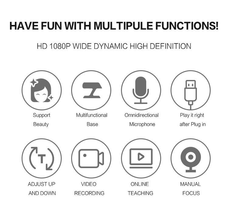 HD Webcams Computer 1080P Webcam With  Privacy Cover for PC Laptop