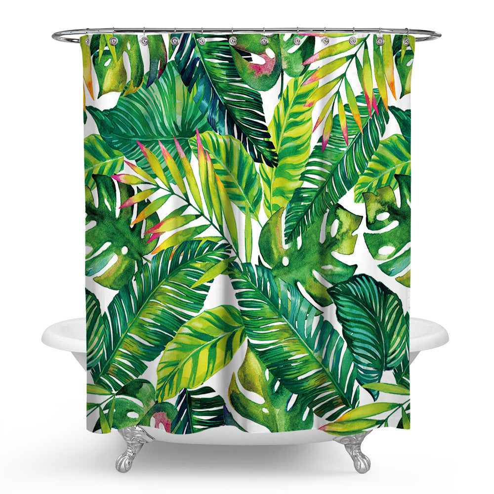 Shower Curtains Bathroom Tropical Leaves Plant