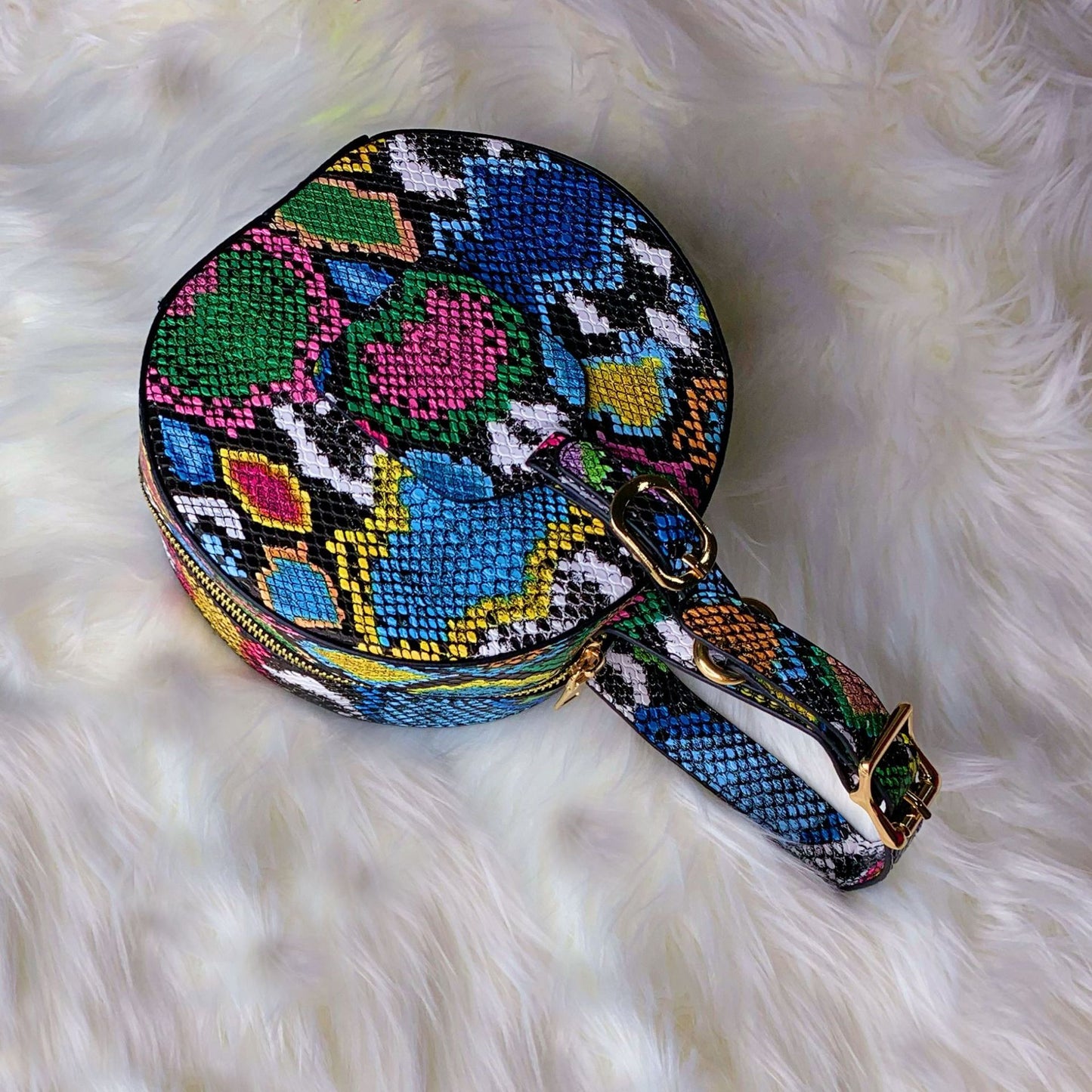 Colorful Snake Printing Purses and Sandals Set