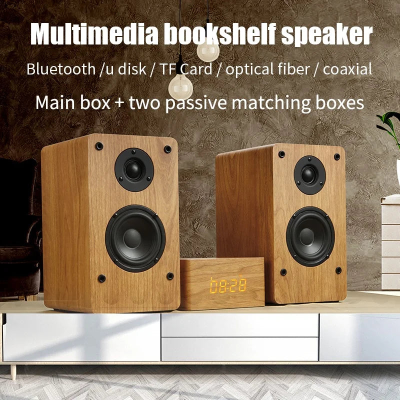Wooden 200W 6.5 Inch Two-Way Bluetooth High Power Surround  Sound