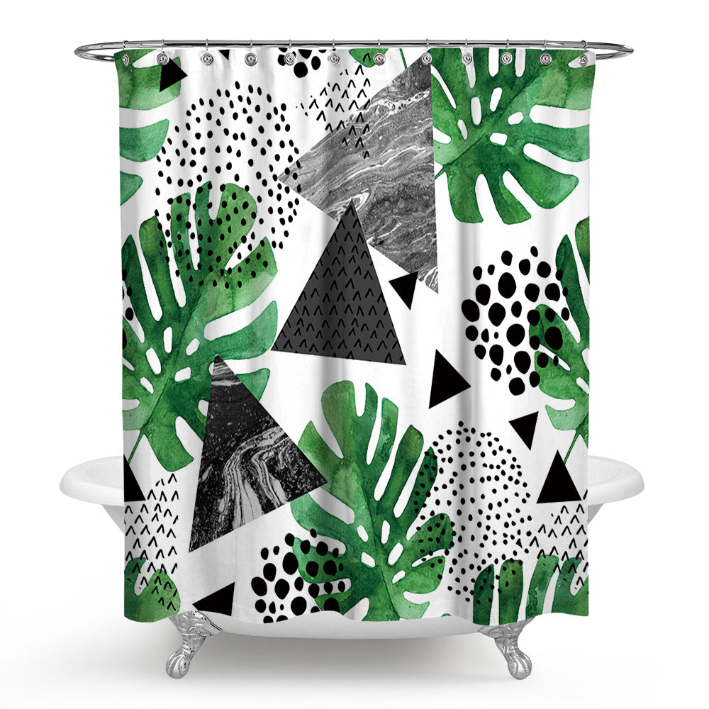Shower Curtains Bathroom Tropical Leaves Plant