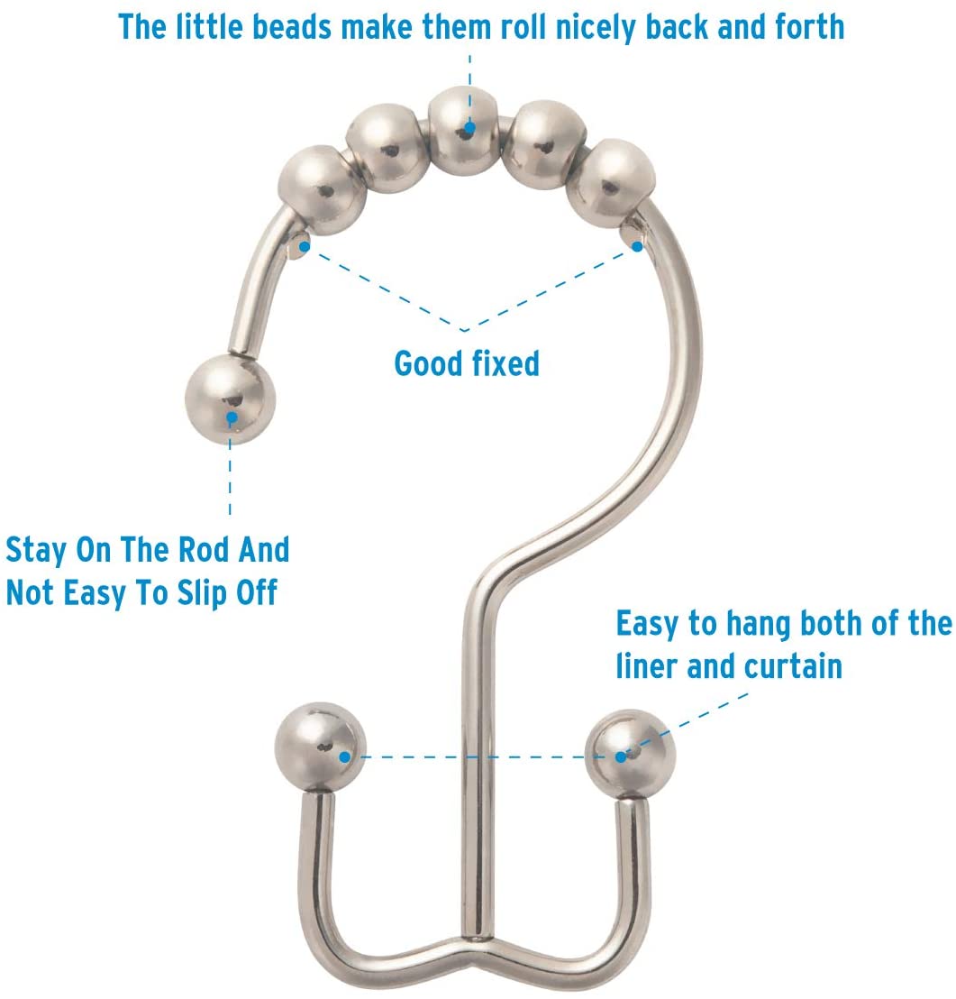 Hooks for Bathroom Shower Rods Curtains
