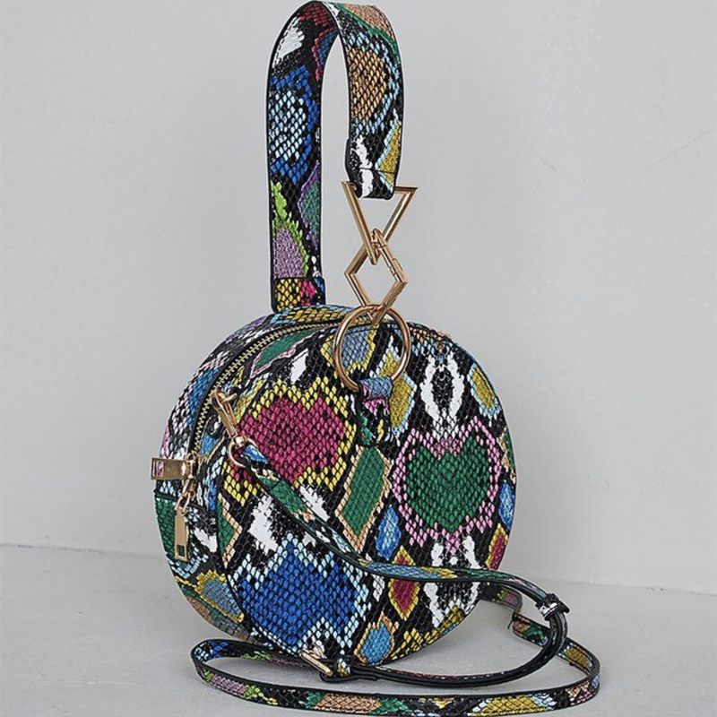 Round Bags Bling Money Purse Snakeskin