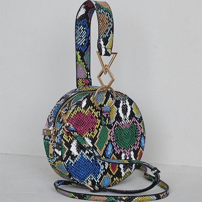 Round Bags Bling Money Purse Snakeskin