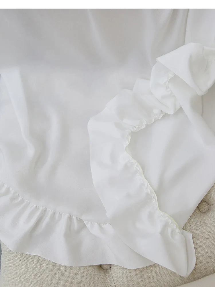 White Ruffle Sheer Curtain