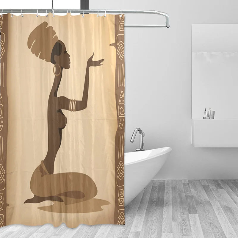 African Women Waterproof Shower Curtain