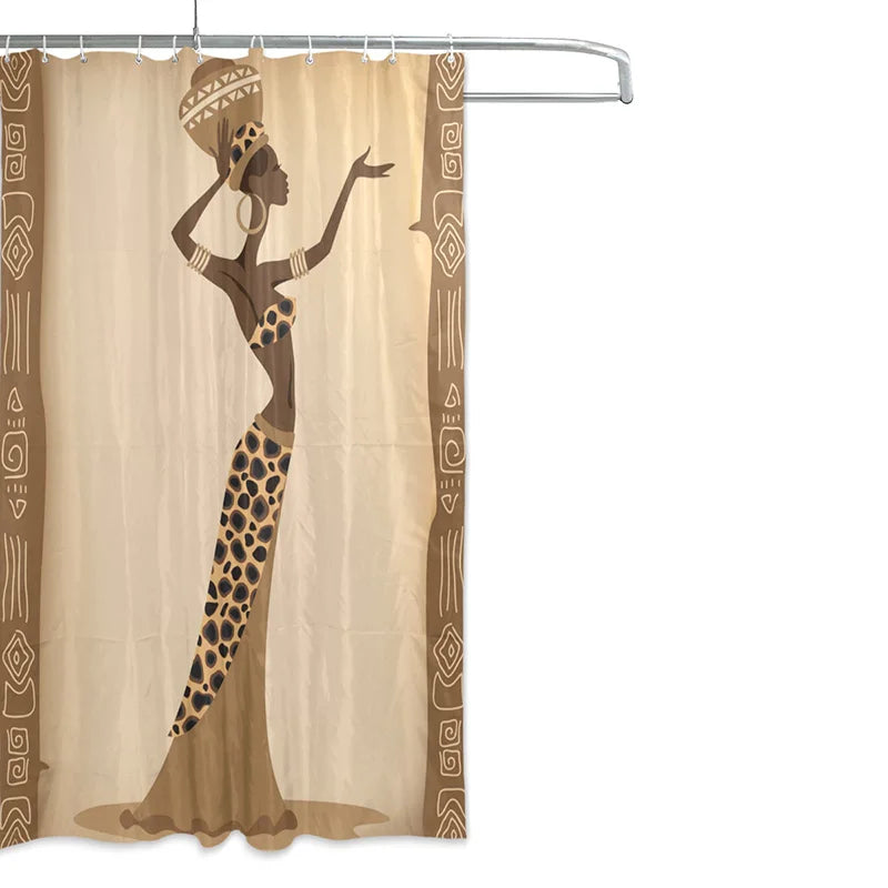 African Women Waterproof Shower Curtain