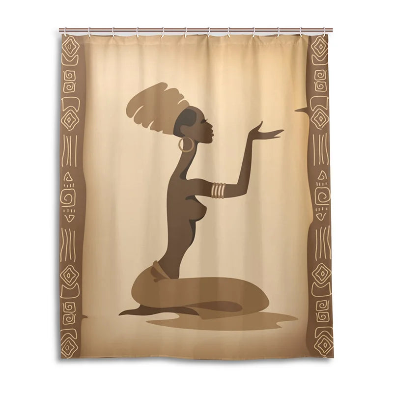 African Women Waterproof Shower Curtain