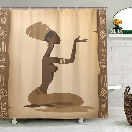 African Women Waterproof Shower Curtain