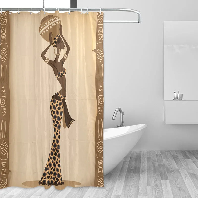 African Women Waterproof Shower Curtain