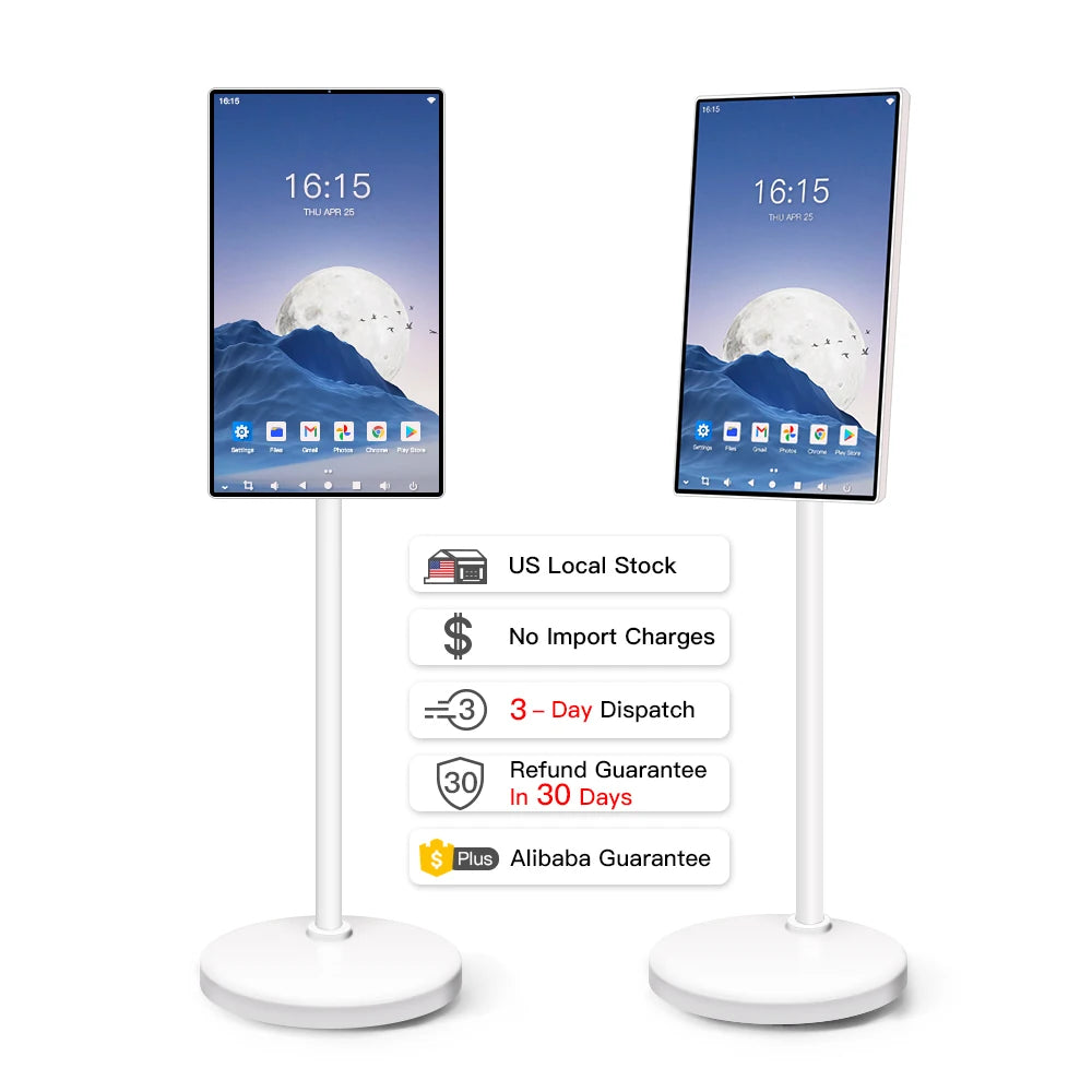 24 Inch Rolling Tablet TV Remote Control Android Portable Smart TV