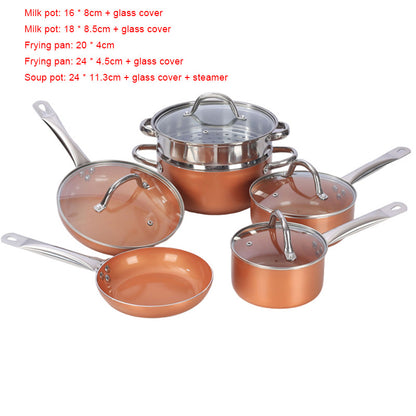 10pcs Aluminum Alloy Pots Cookware Sets