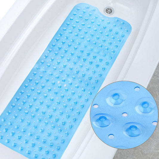 Blue Bathroom Non-Slip Bath Tub Mat With Suction Cup