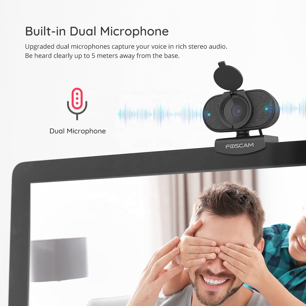 Webcam 2K Mini Streamcam for Smart TV With Cover and Stand