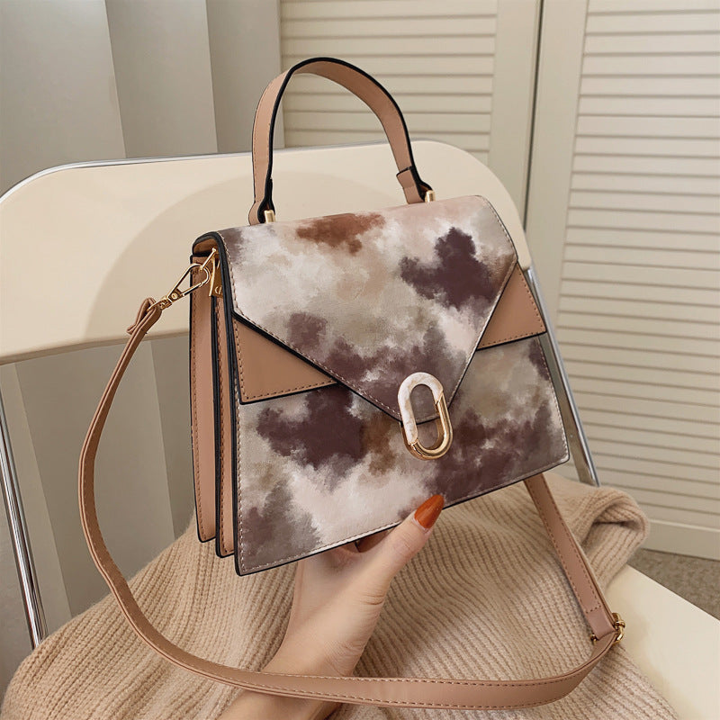 Rainbow Graffiti Tie Dye Flap  Handbags Purse Women