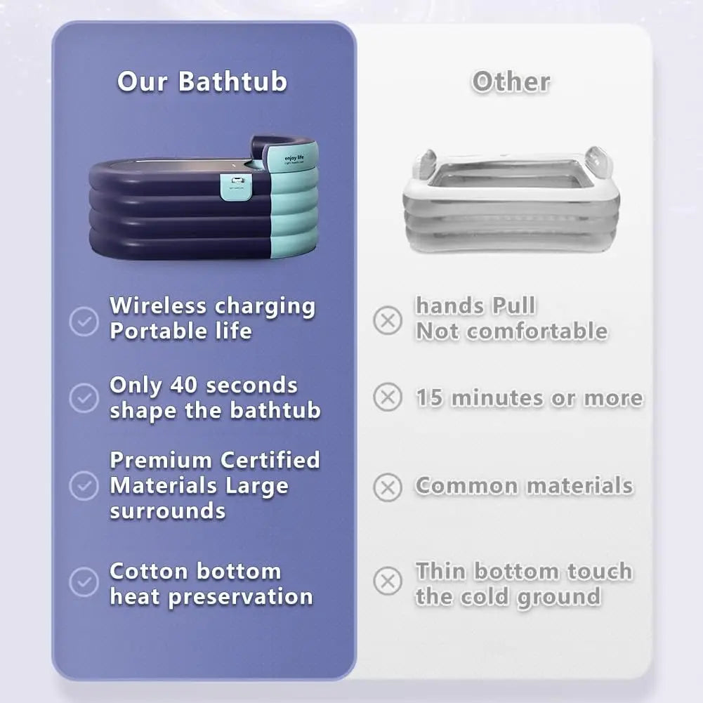 Outdoor Spa Portable Bathtub Foldable Inflatable Bath Tube