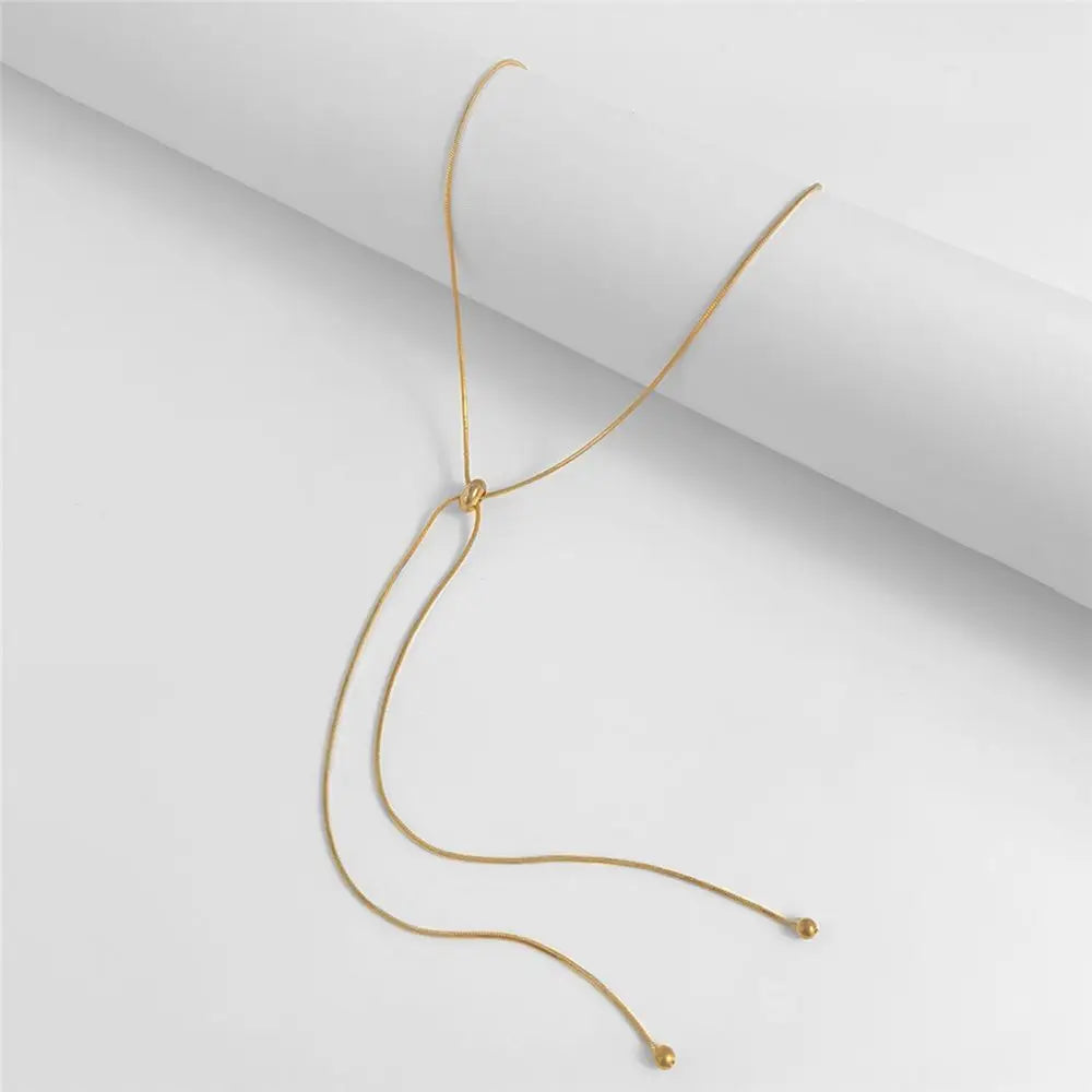 1 Pc Snake Copper Chain Choker Tassel Necklace