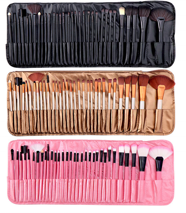 Wholesale 32 PCS Professional Makeup Brush Sets With PU Leather Carrying Case