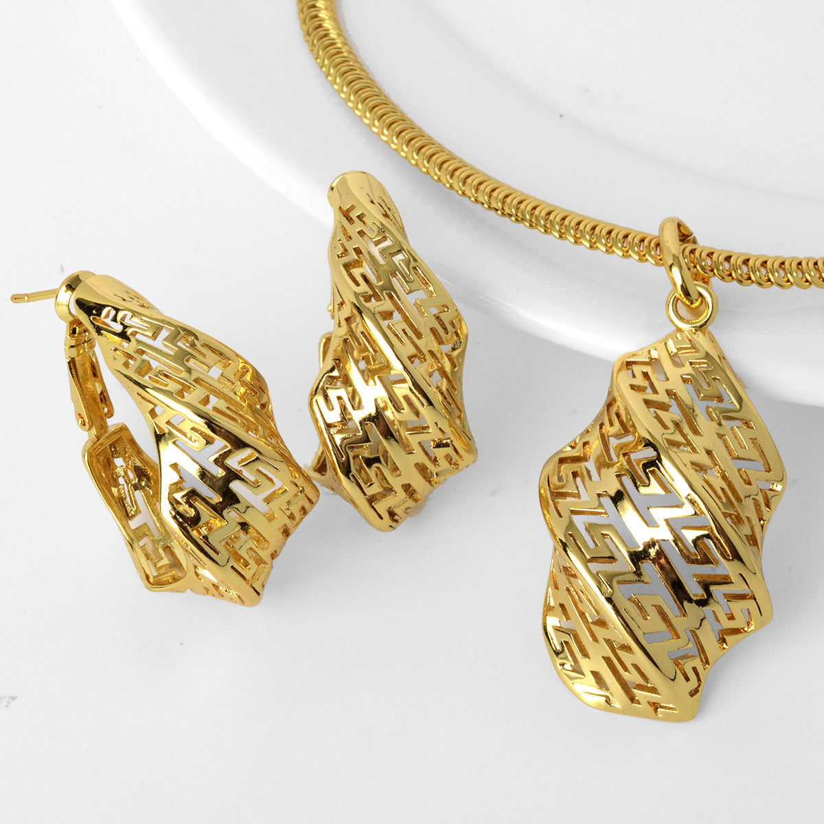 Wholesale Custom Jewelry Sets 18k Gold Plated Italian Gold Plated Jewelry Set