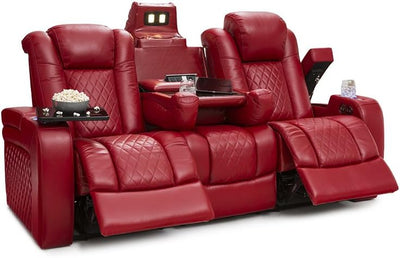 Home Theater Reclining Sectional Sofa with USB Charging and Lights