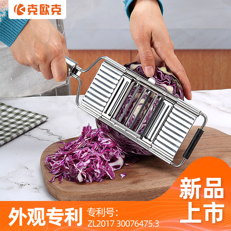 Koke stainless steel vegetable cutter cross-border Amazon can sell shredded slices three-in-one four-in-one optional