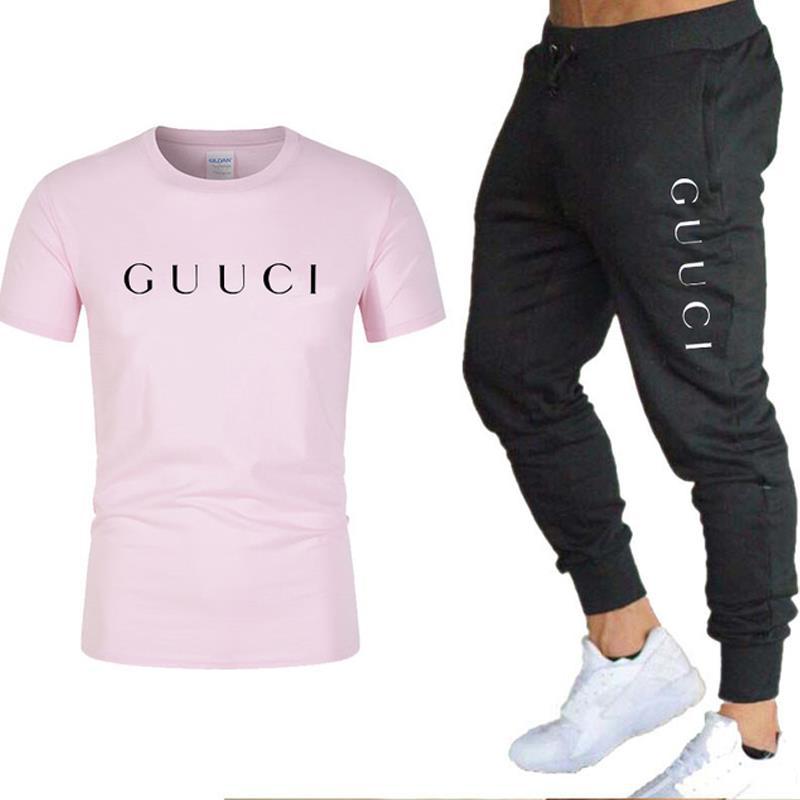 2023 foreign trade new hot-selling summer men's trousers casual fashion shorts nine-point sports casual T-shirt suit