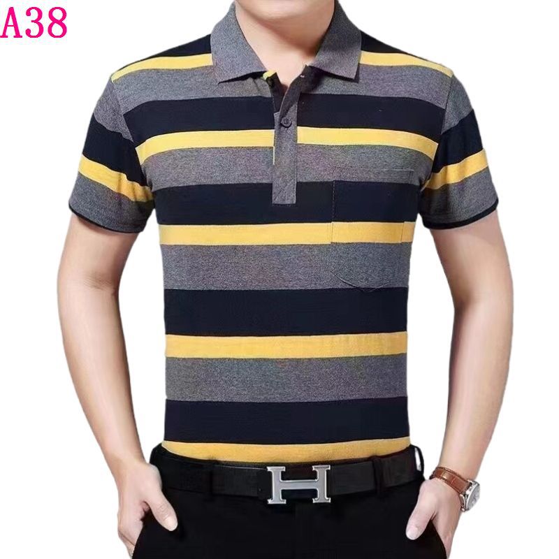 Real pocket summer men's short-sleeved T-shirt wholesale lapel loose middle-aged t-shirt casual trend dad outfit