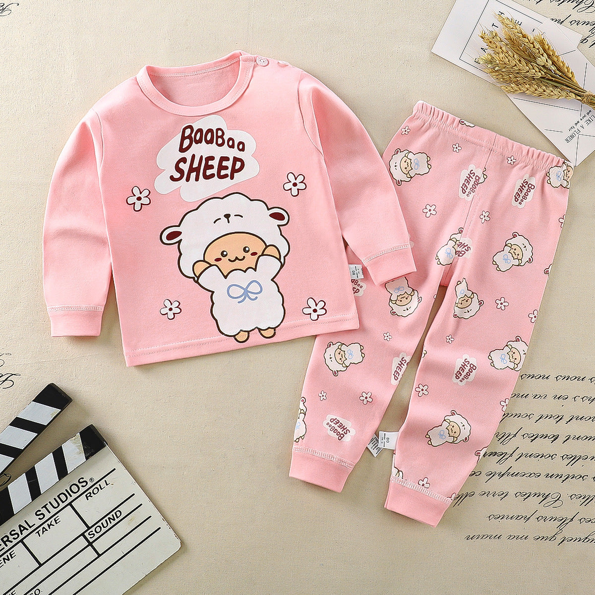 Children's underwear set cotton pajamas girls baby long johns cotton boys home clothes children's clothing wholesale