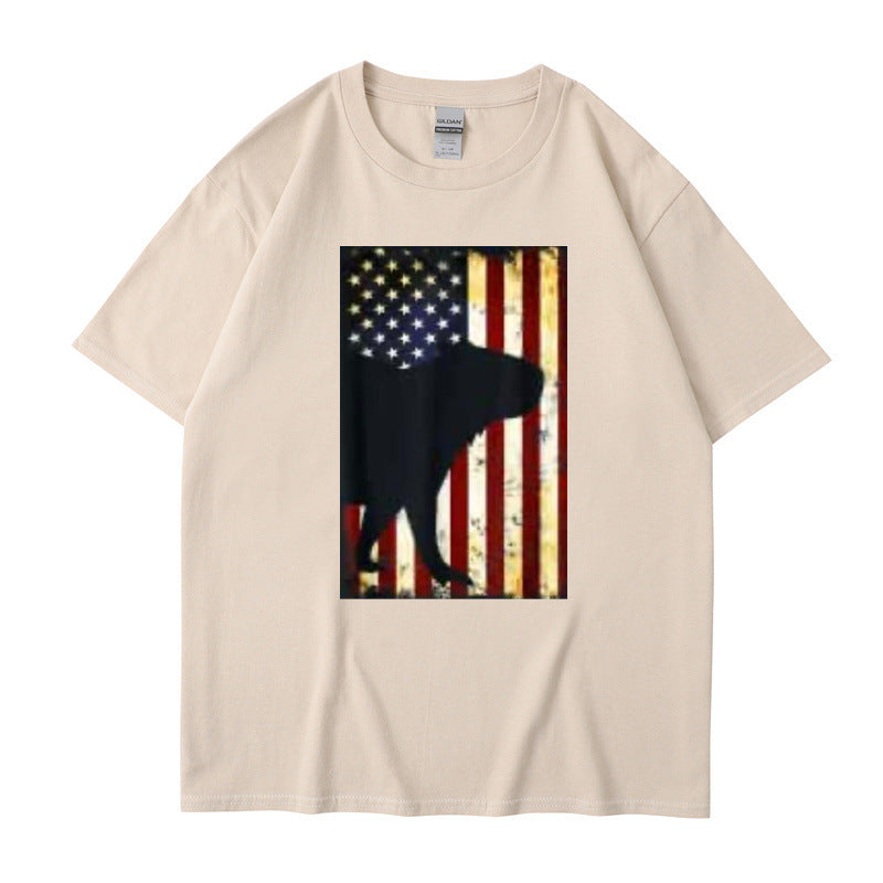 Cross-border foreign trade independent station spring and summer new fashion all-match loose male couple short-sleeved trendy T-shirt casual top