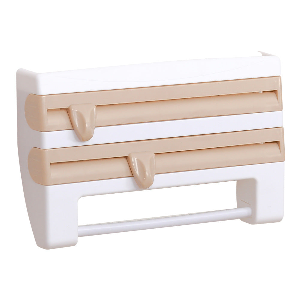 Kitchen multifunctional belt cutter storage rack shelf plastic wrap cutter tin foil oil paper cutter spot
