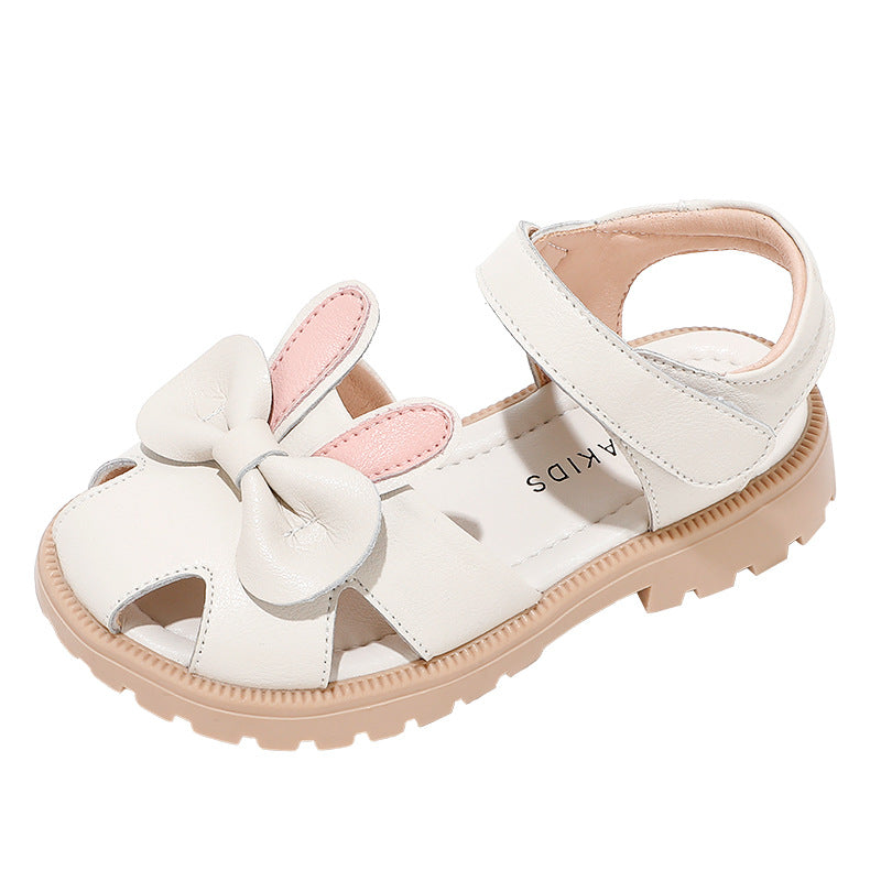 Girls shoes for children Princess shoes 2024 new summer baby soft bottom leather sandals pink