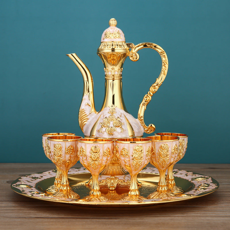 European-style wine jug home creative wedding wine jug retro light luxury white wine glass set Russian ethnic style decoration