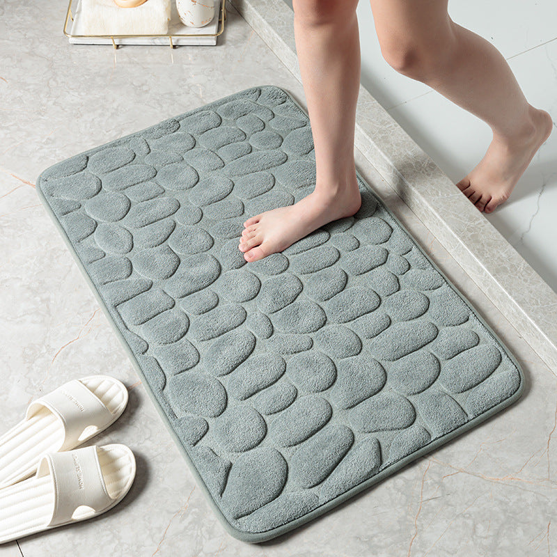 Home cobblestone embossed door carpet 3d door mat bathroom mat bathroom door absorbent non-slip mat floor mat