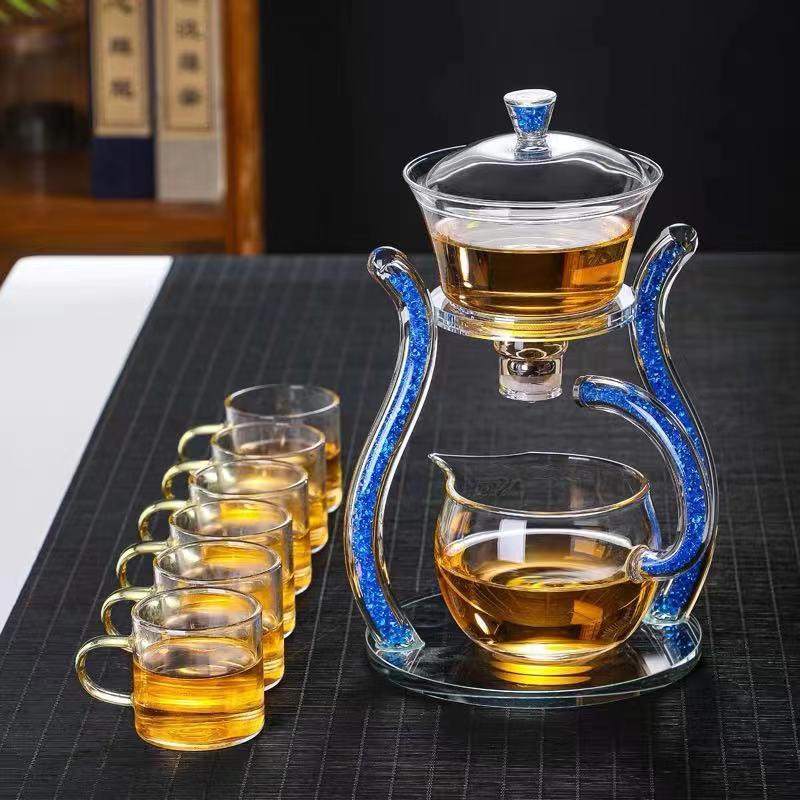 Semi-automatic glass tea set set lazy tea set lazy tea maker office glass all-in-one tea maker