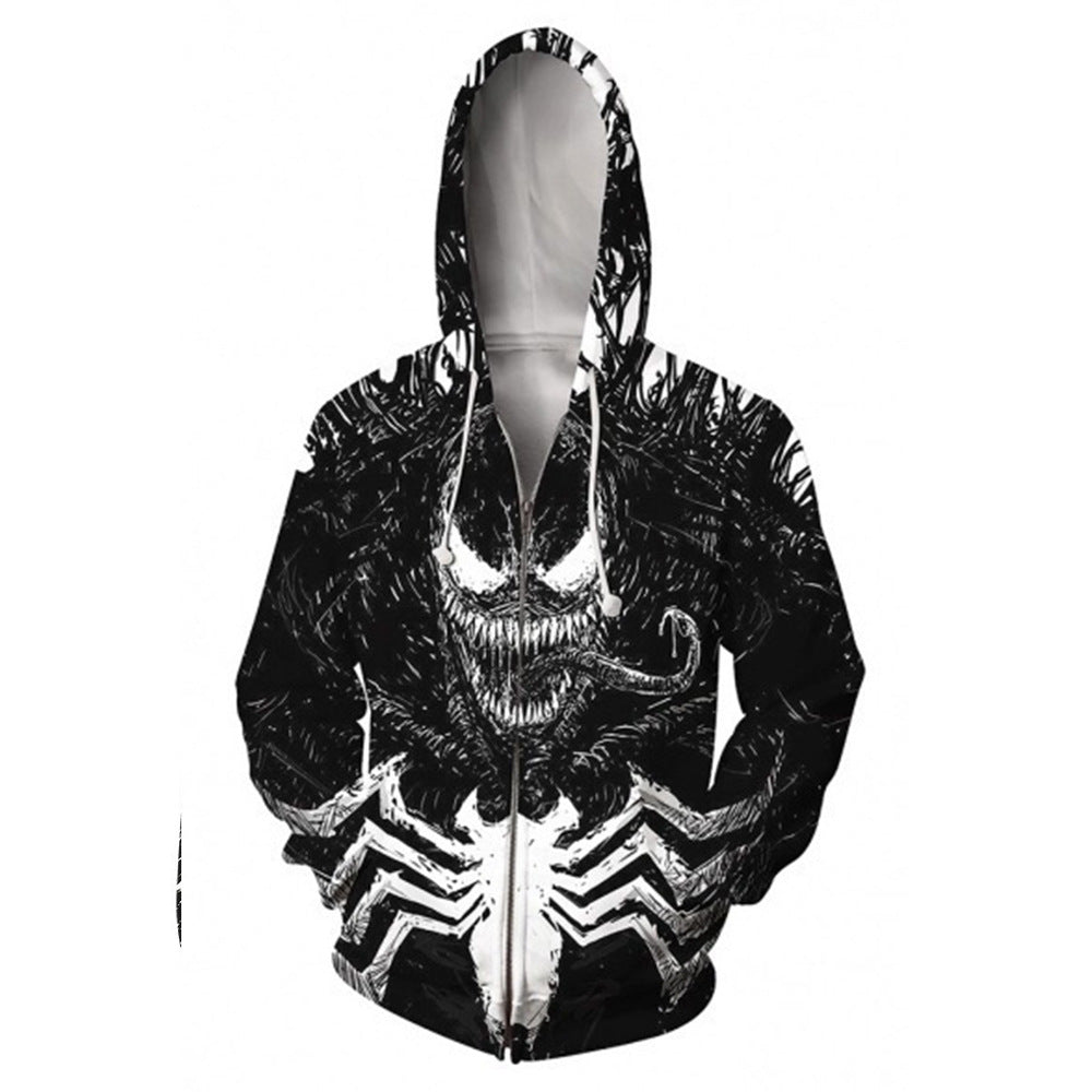3D digital printing Spider-Man New Era Little Black Spider cosplay anime zipper cardigan hooded sweatshirt