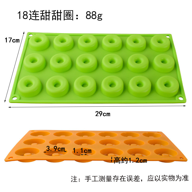 Large 6 with 8 with 18 Silicone Donut Mold Macaron Circle Cookie Cake Baking Silicone Mold