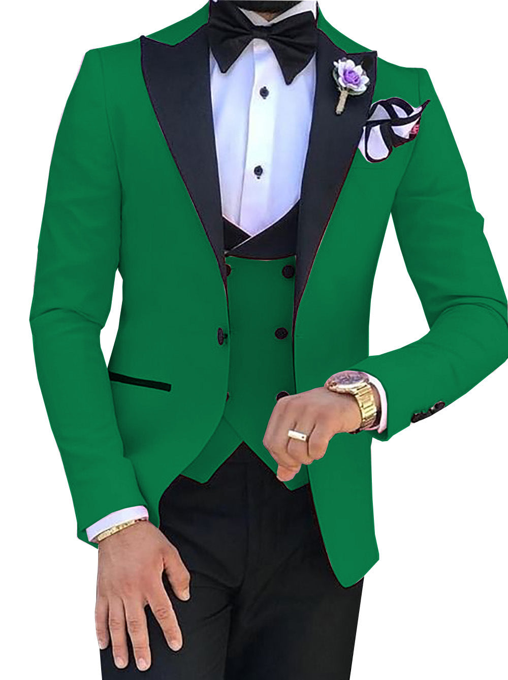 Cross-border Explosive Men's Suit Three-piece Suit Gun Barge Collar Wedding Suit Men's Suit One Drop Shipping Factory