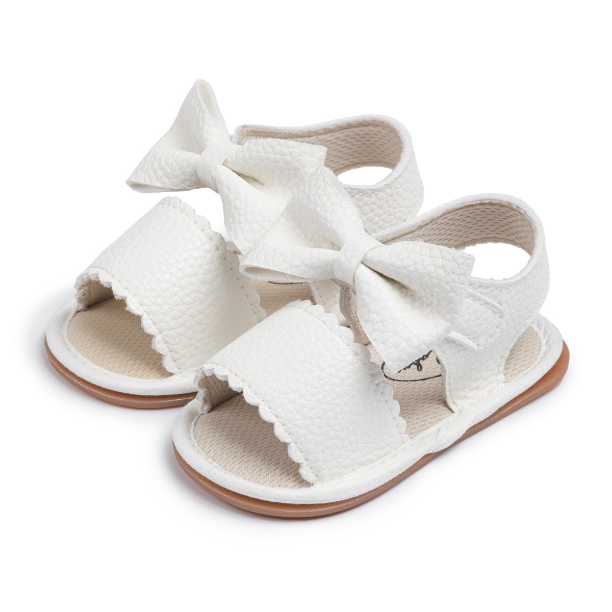 New summer sandals for girls with bowknot PU non-slip soft sole toddler shoes babyshoes