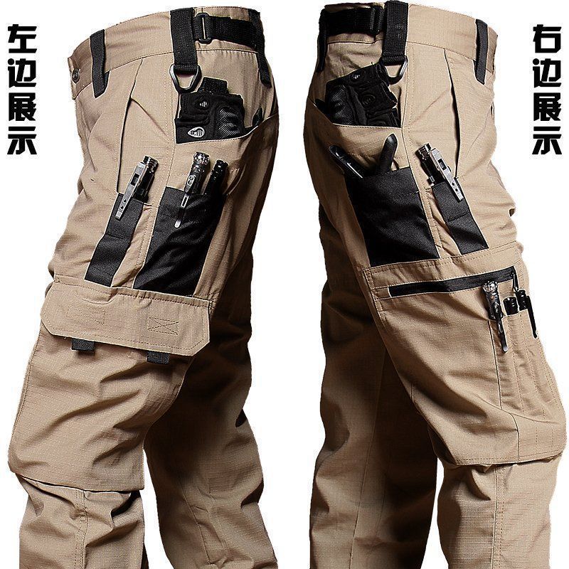 Outdoor tactical wear-resistant functional waterproof overalls trousers multi-pocket American style spring and autumn men and women new