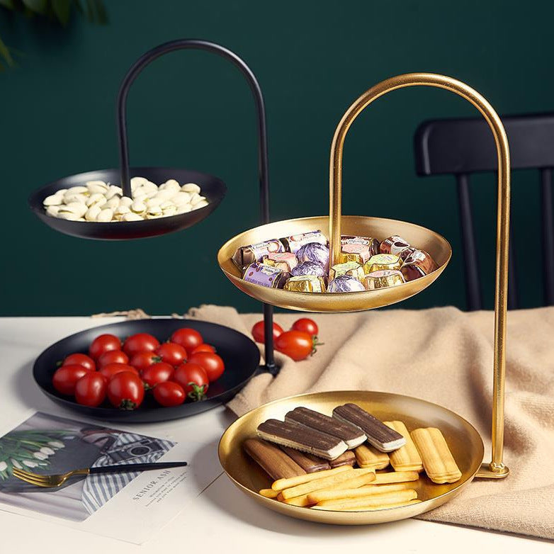 Nordic light luxury style fruit tray double layer candy tray store use net red creative modern home living room snack fruit tray