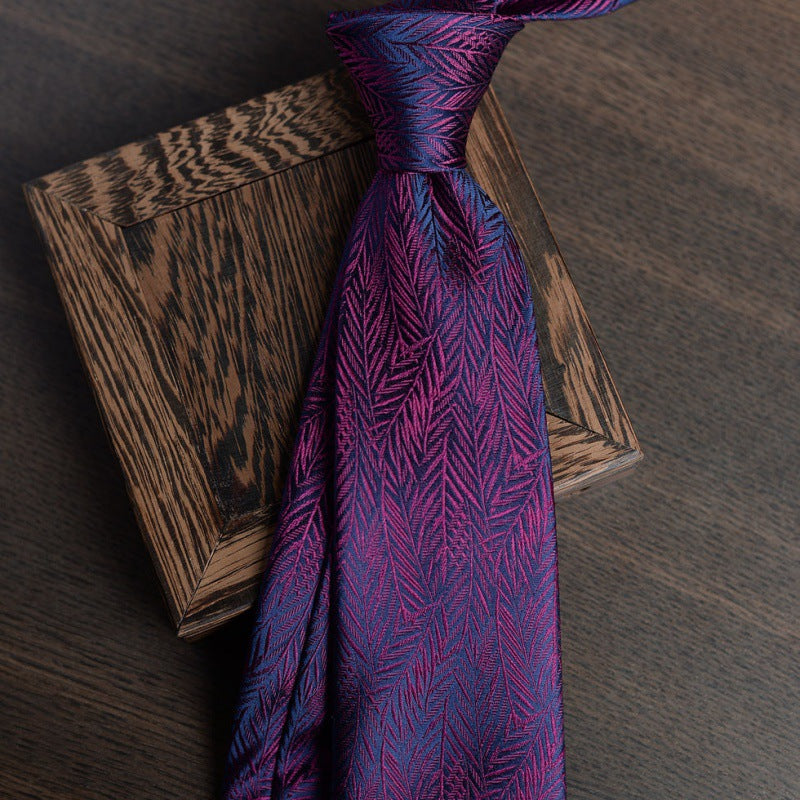 Necktie business tie silk hand tie men's fashion retro business casual professional dress 8CM boxed