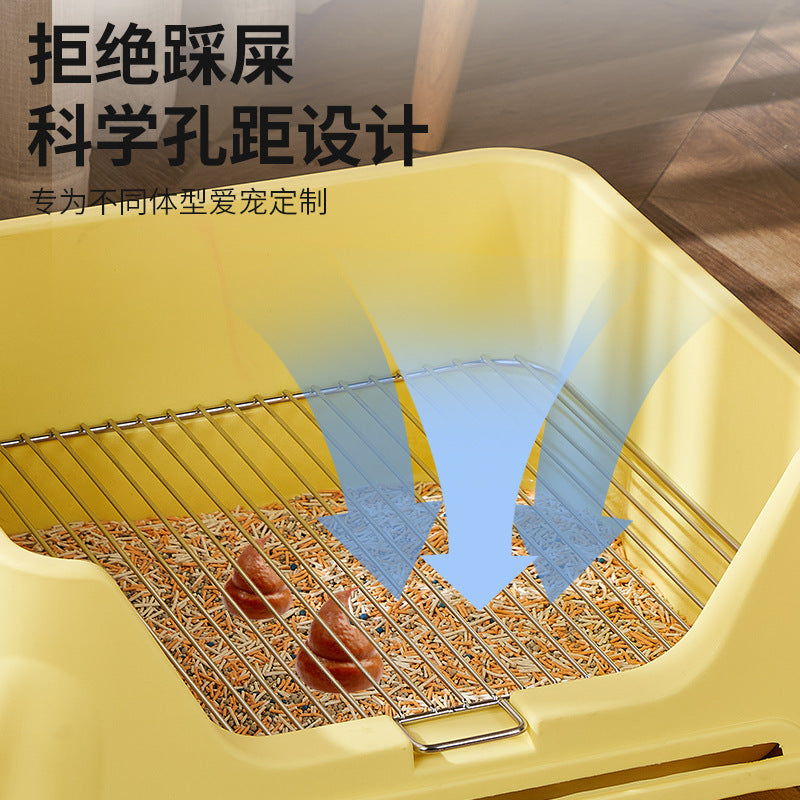 Dog toilet with wall potty stainless steel net to prevent stepping on feces for small and medium dogs integrated large dog litter box dog toilet