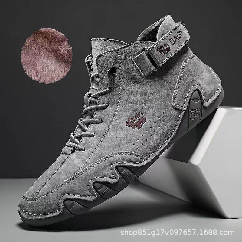 Didi Ram popular style men's shoes high-top cotton shoes men's casual shoes winter plus velvet thickened shoes Martin boots men's models